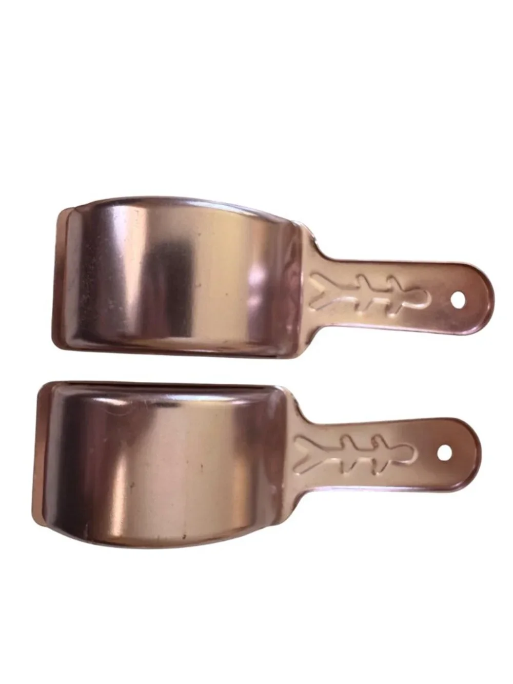 Vintage Copper Aluminum Salt & Pepper Shakers With Handles MCM Set of 2 Retro